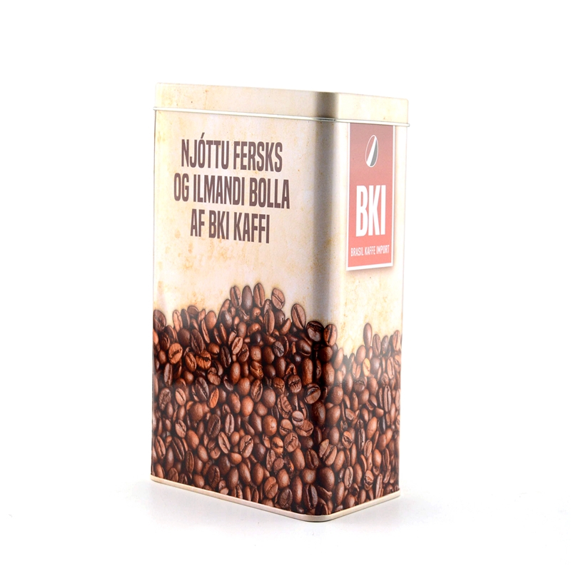 Individuell bedruckte rechteckige Kaffeebohne aus lebensmittelechtem Blech