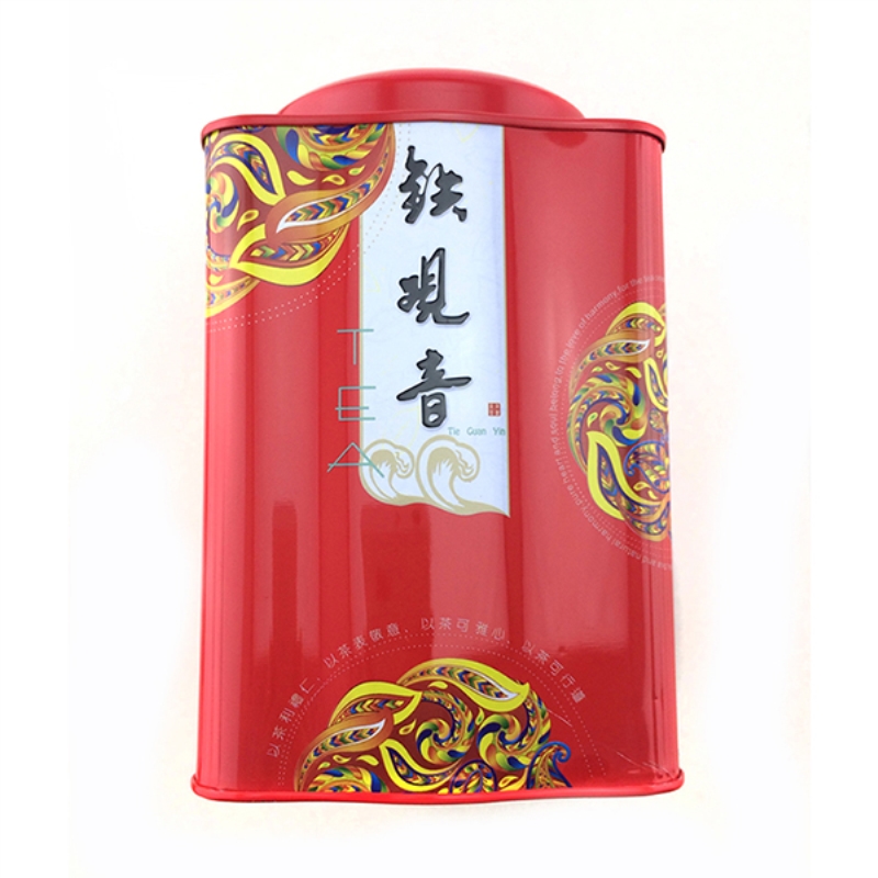 Traditionelle quadratische chinesische Teedose mit doppeltem Deckel